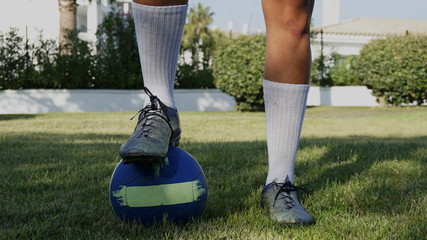 athlete, football player posing for portrait              