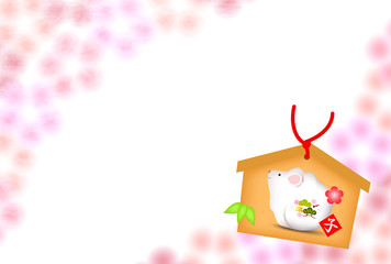 子　年賀状　和紙　背景 