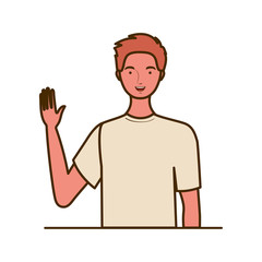 young man on white background