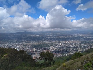 View of the Caracas city from the Avila mountain in Venezuela