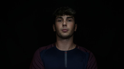 athlete, football player posing for portrait              
