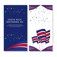 Happy Costa Rica Independence Day Poster Vector Template Design Illustration
