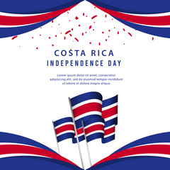 Happy Costa Rica Independence Day Poster Vector Template Design Illustration