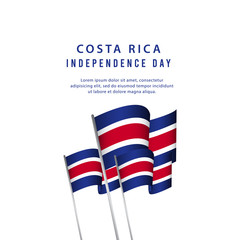 Happy Costa Rica Independence Day Poster Vector Template Design Illustration