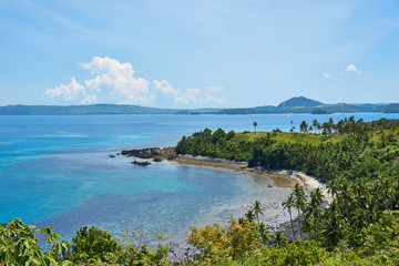 View over coast at Tropical Island, Siargao Island Landscape