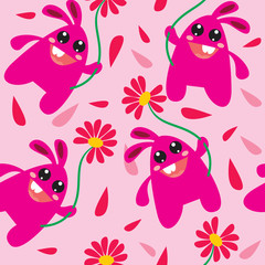 funny rabbits vector