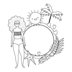 Girl with summer swimwear design