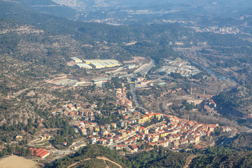 Fototapeta na wymiar Olesa de Montserrat aerial view
