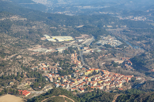 Olesa de Montserrat aerial view