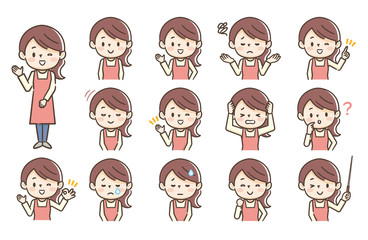 主婦　表情　セット