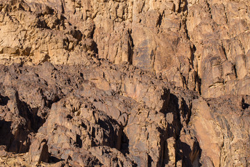 Egypt. Mount Sinai in the morning at sunrise. (Mount Horeb, Gabal Musa, Moses Mount). Pilgrimage place and famous touristic destination.	