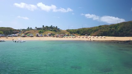 Fernando de Noronha Island, a UNESCO World Heritage site, Pernambuco, Brazil - July, 2019 - 4k footage at Porto Santo Antonio beach.