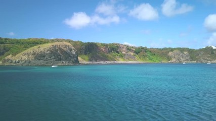 Fernando de Noronha Island, a UNESCO World Heritage site, Pernambuco, Brazil - July, 2019 - 4k footage at Porto Santo Antonio beach.