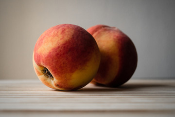 Close-up of a Peach on a Cutting Board