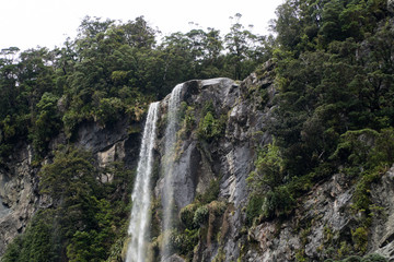 water flowing over rocks in Milford Sound