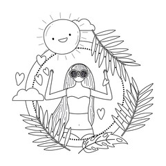 Girl with summer swimwear design