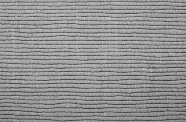 Black and white fabric horizontal lines texture background. Rough weave gray textile lines pattern texture surface