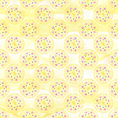 Pattern in boho style. Seamless texture hand drawn. Illustration for your design. Bright colors.