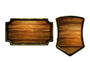 Vector realistic illustration of wooden signboard