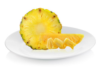 pineapple isolated on white plate