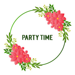 Element background wreath frame, for party time banner design. Vector