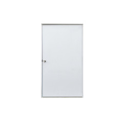 Metal security door close up isolated.