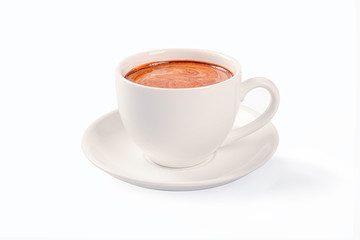 Cup of coffee espresso or latte on white background.