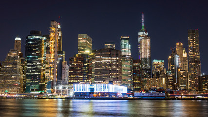 Fototapeta na wymiar Lower Manhattan New York Night Shot