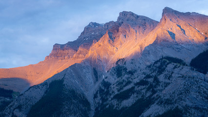 Last Light Sunset of mountain in Canada