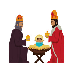 merry christmas nativity christian cartoon