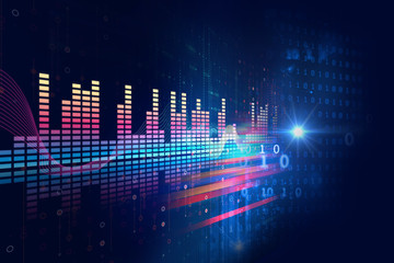 Audio waveform abstract technology background