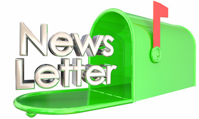 Newsletter Delivery Mailbox Update Information 3d Illustration