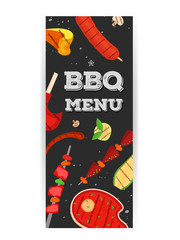 Barbecue menu, invitation design. BBQ