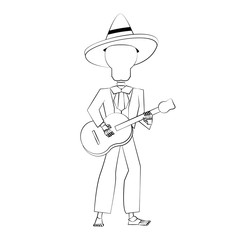 mexican culture mexico festival cartoon in black and white