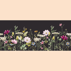 Watercolor floral vector pattern