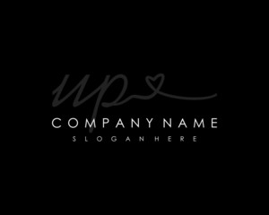 UP Initial handwriting logo vector