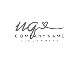 UQ Initial handwriting logo vector