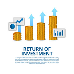 Return of investment concept business finance growth arrow success