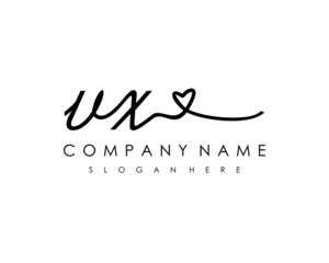 VX Initial handwriting logo vector