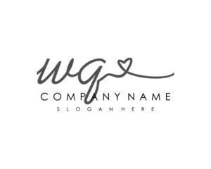 WQ Initial handwriting logo vector
