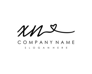 XN Initial handwriting logo vector