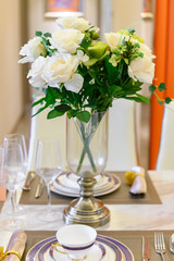 beautiful table setting in a house