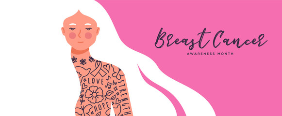 Breast Cancer awareness survivor tattoo woman