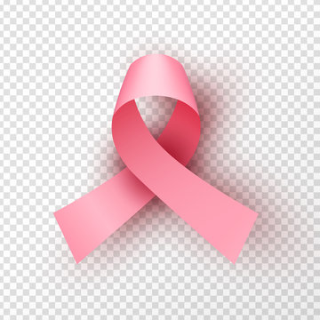 Isolated 3d pink ribbon for breast cancer concept