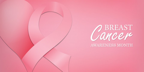 Breast cancer month card pink love support ribbon