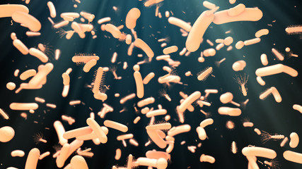 Bacterium Bacteria microbe microflora microscope render - 3D render