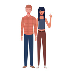 couple of people standing on white background