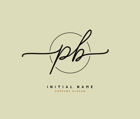 P B PB Beauty vector initial logo, handwriting logo of initial signature, wedding, fashion, jewerly, boutique, floral and botanical with creative template for any company or business.