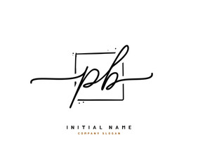 P B PB Beauty vector initial logo, handwriting logo of initial signature, wedding, fashion, jewerly, boutique, floral and botanical with creative template for any company or business.