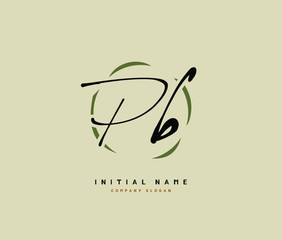 P B PB Beauty vector initial logo, handwriting logo of initial signature, wedding, fashion, jewerly, boutique, floral and botanical with creative template for any company or business.
